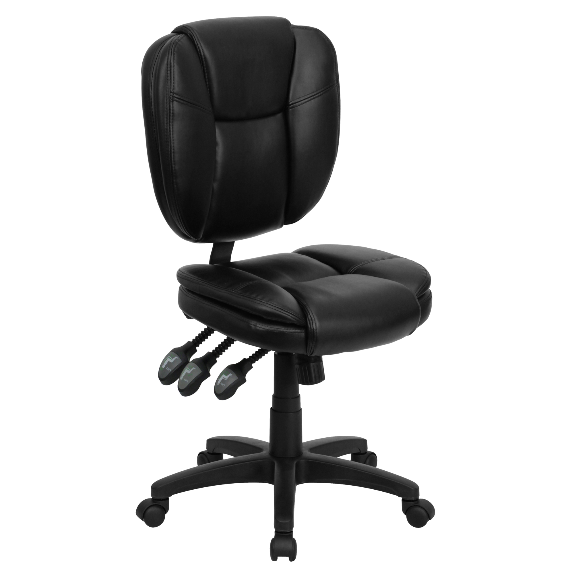 Flash Furniture, Mid-Back Black LeatherSoft Multifunction Chair, Included (qty.) 1 Model# GO930FBKLEA